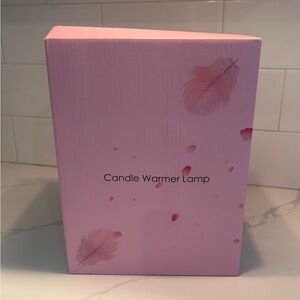 Candle warmer lamp, black metal with brown base, dimmer switch. 2 lightbulbs inc